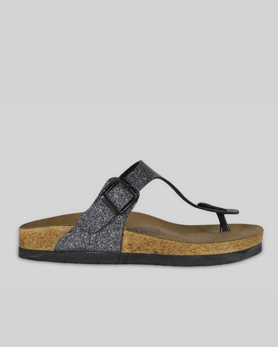 MUJER Mumka | Sandalias Glitter Antracita