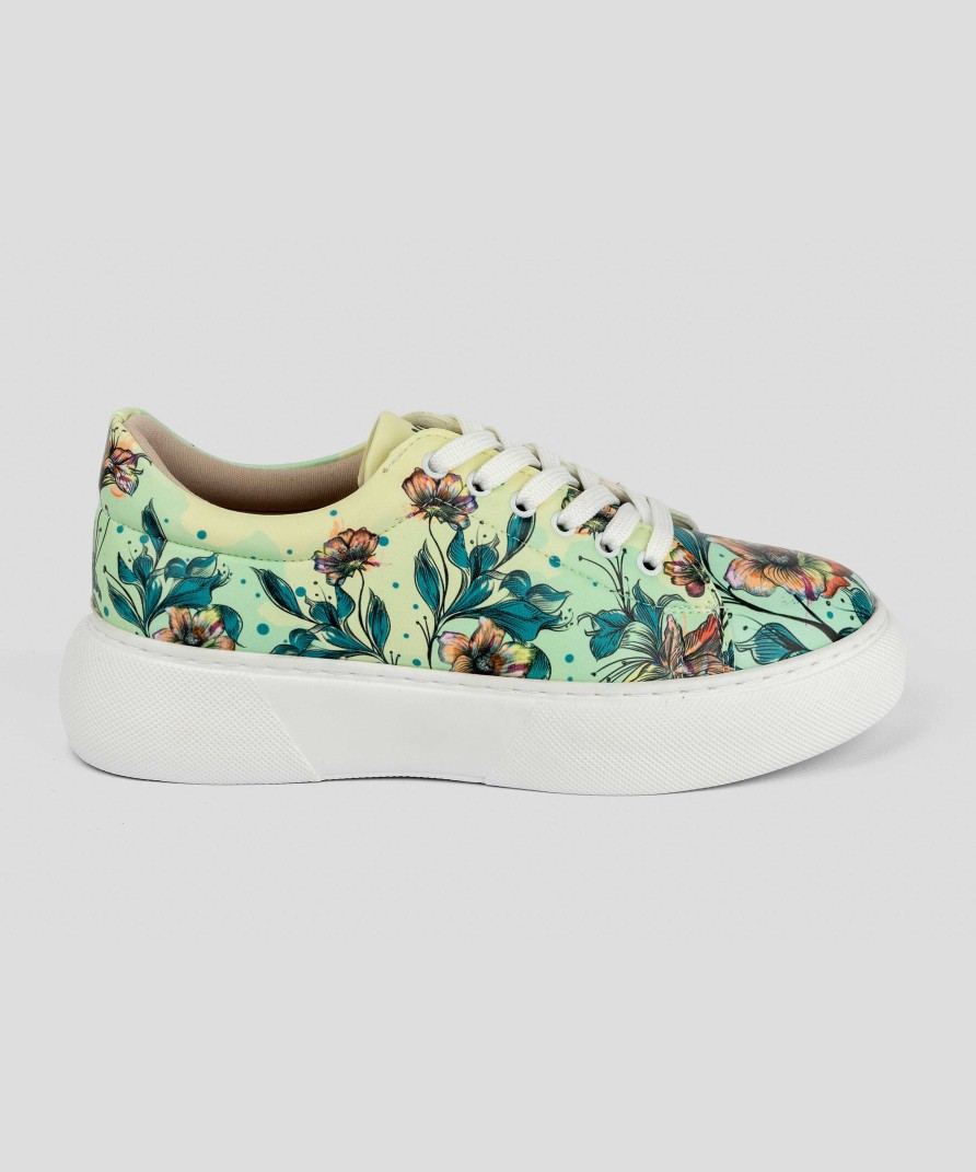 MUJER Mumka | Zapatillas de flores verdes