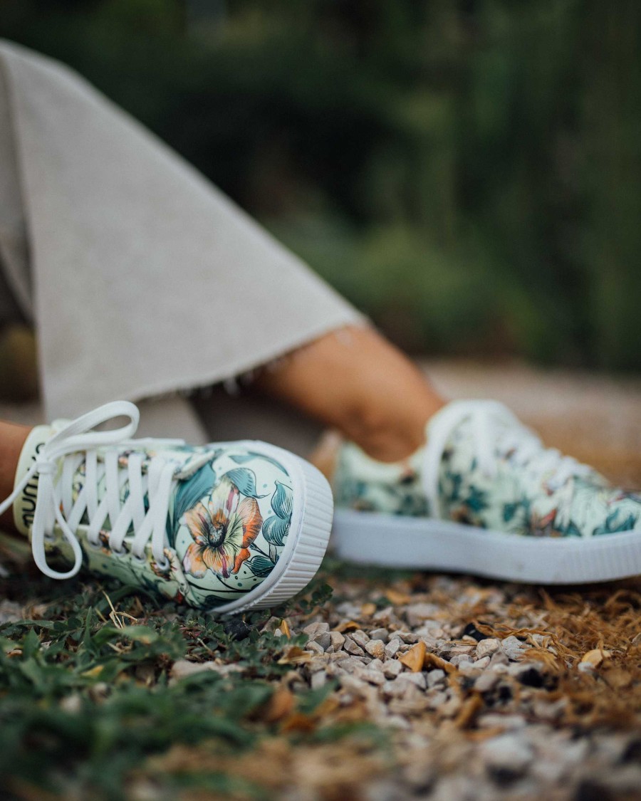 MUJER Mumka | Zapatillas Flores Verdes