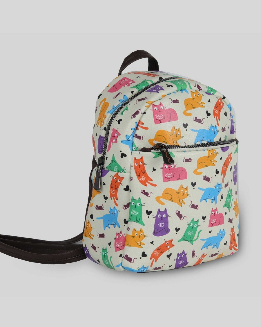 MUJER Mumka | Mochila Mini Gatos Colores