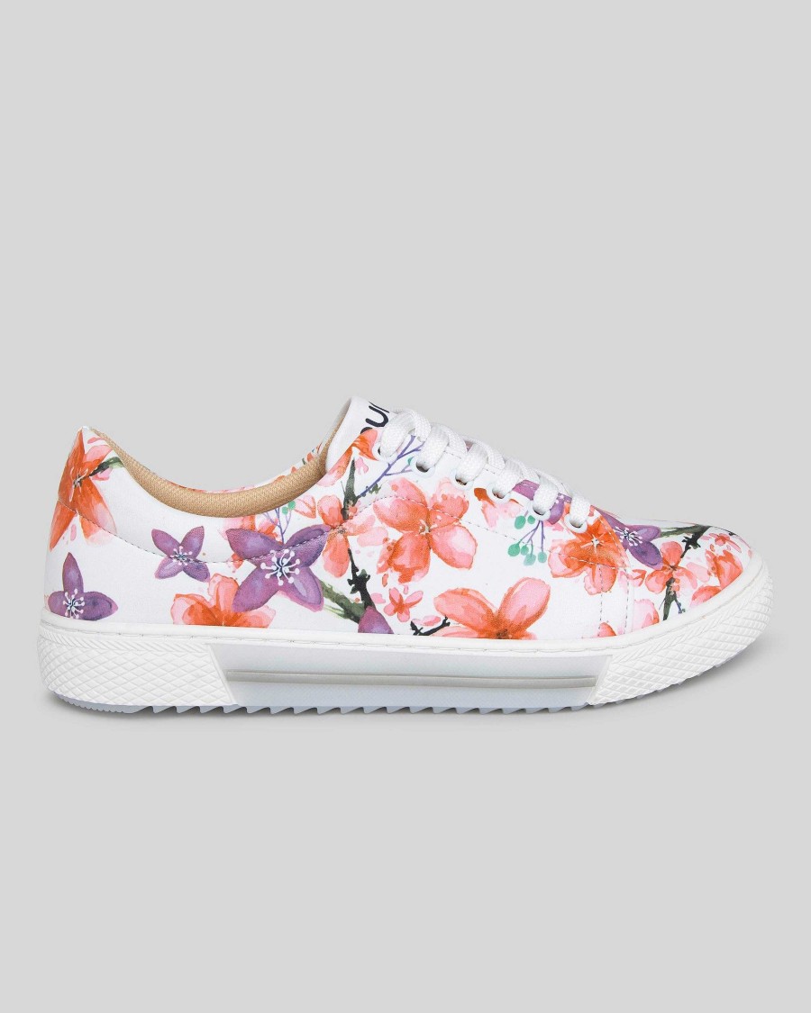 MUJER Mumka | Zapatos de flores rosas y moradas (blanco)